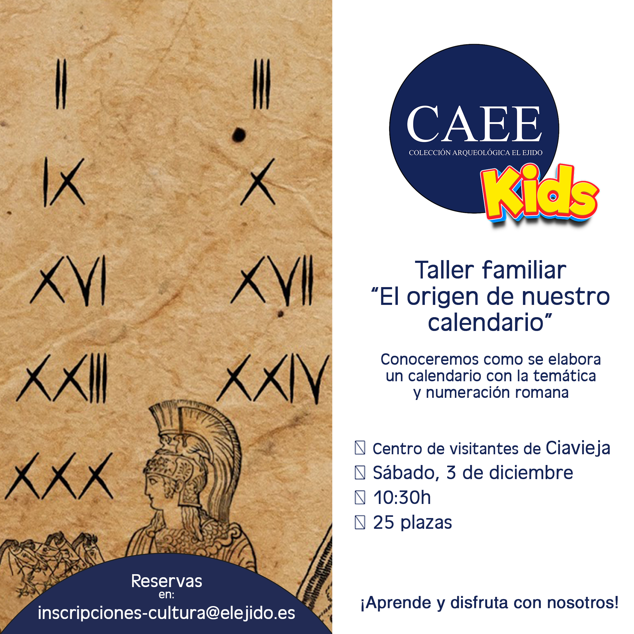 Otoño Cultural 2022 – CAEE kids – Taller familiar «El origen de nuestro calendario» – Sábado 3 de diciembre