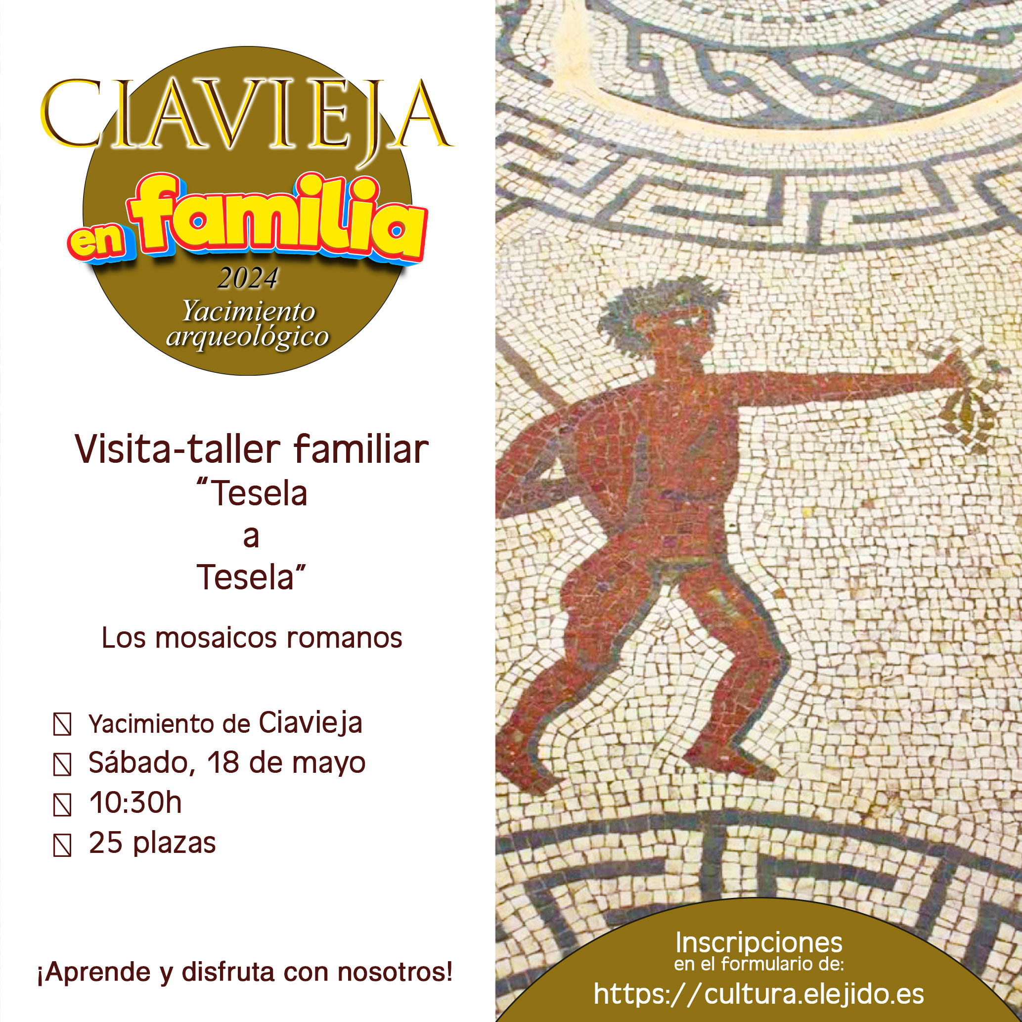 Ciavieja en familia´24 – Visita-taller familiar «Tesela a tesela» – Sábado 18 de mayo