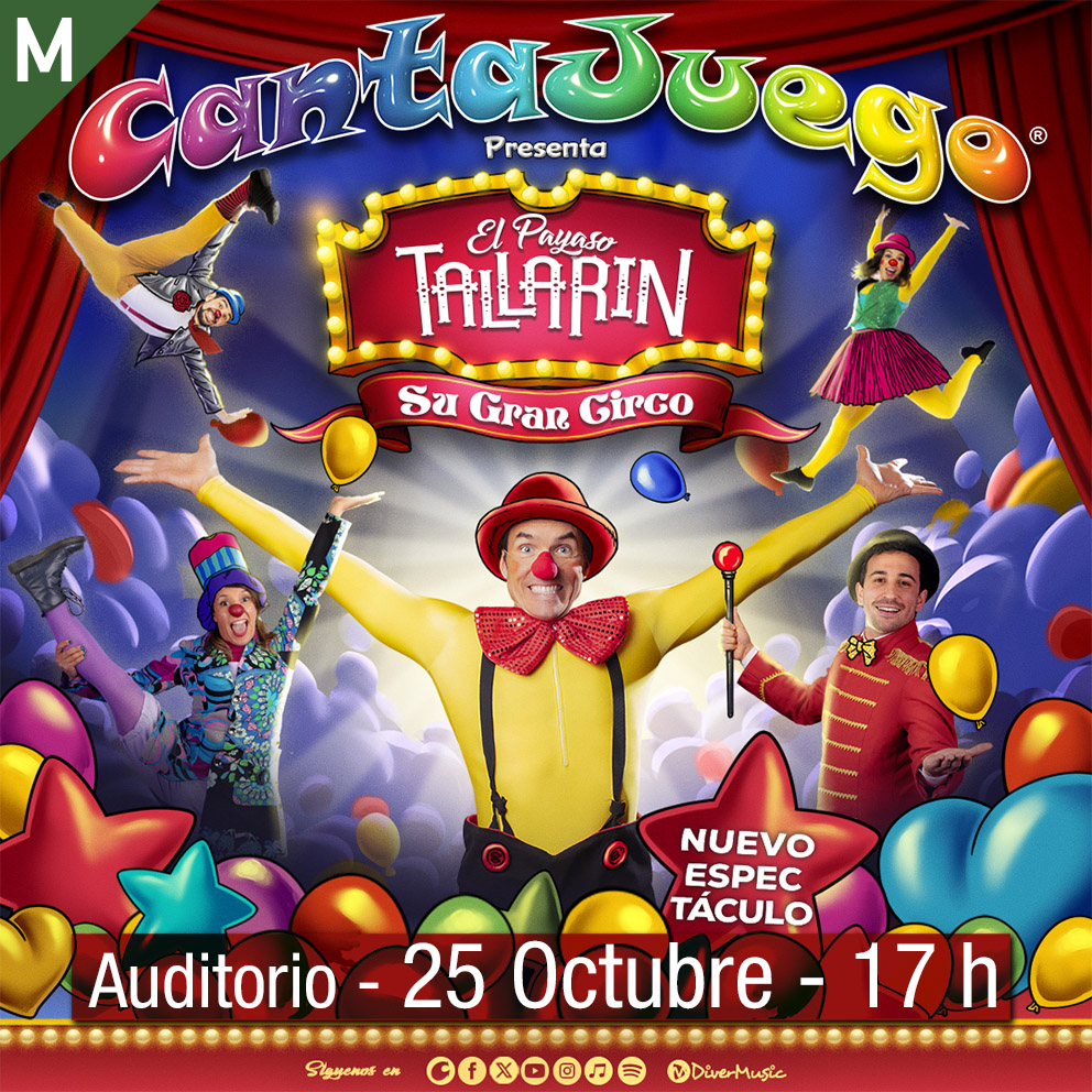 Cantajuego «El payaso Tallarin»- Domingo 25 de octubre, 17h