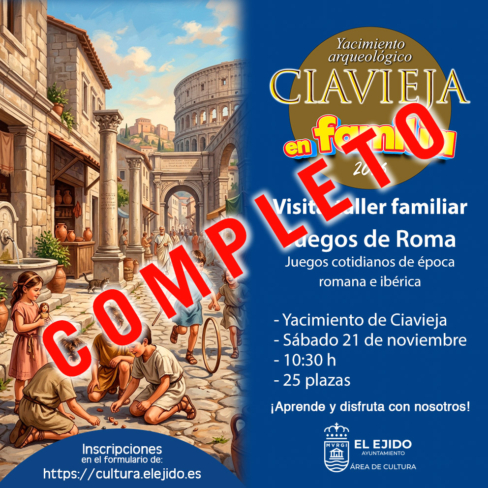 COMPLETO Ciavieja en familia 2026 – Visita-taller familiar «Juegos en Roma»- sábado, 21 de noviembre