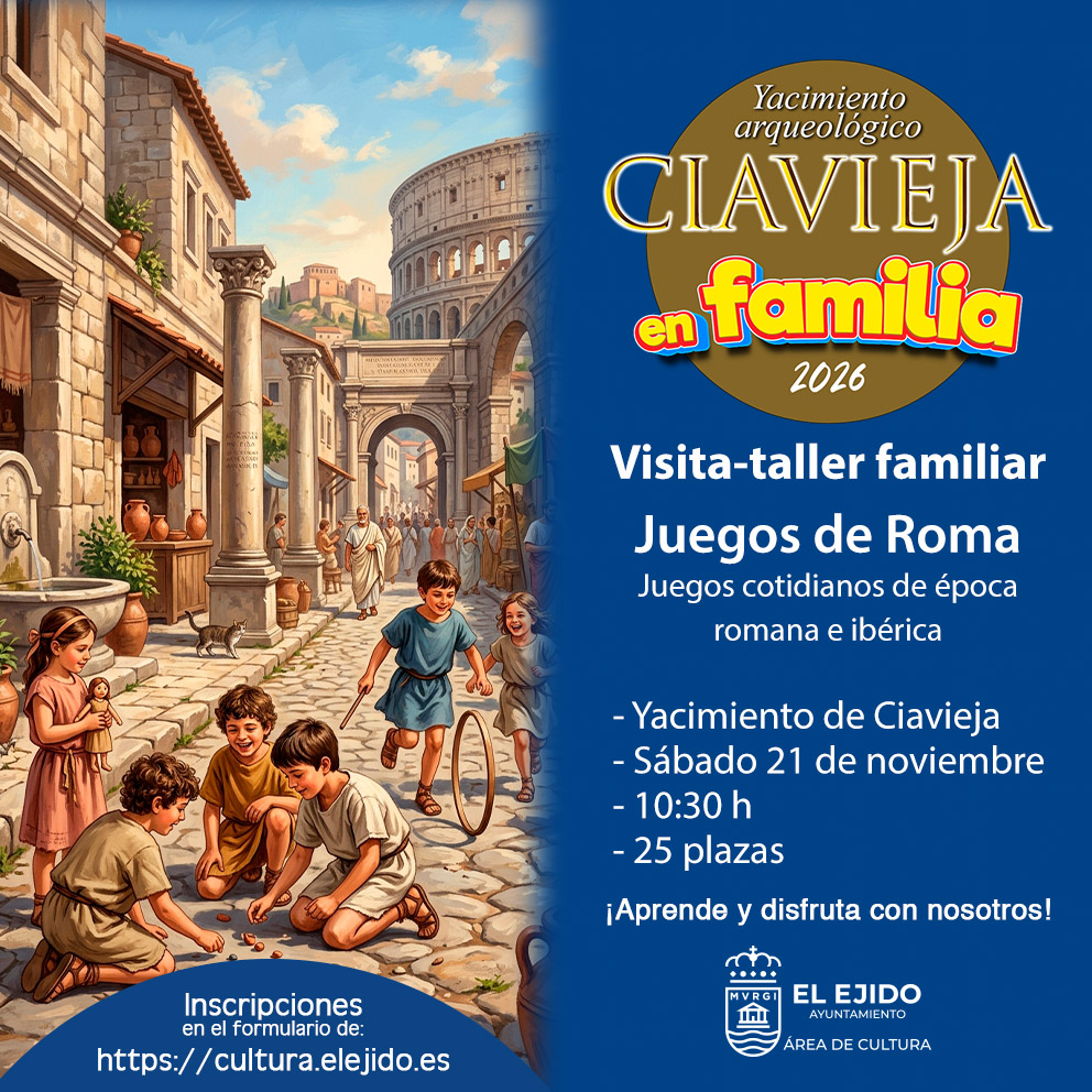 Ciavieja en familia 2026 – Visita-taller familiar «Juegos en Roma»- sábado, 21 de noviembre