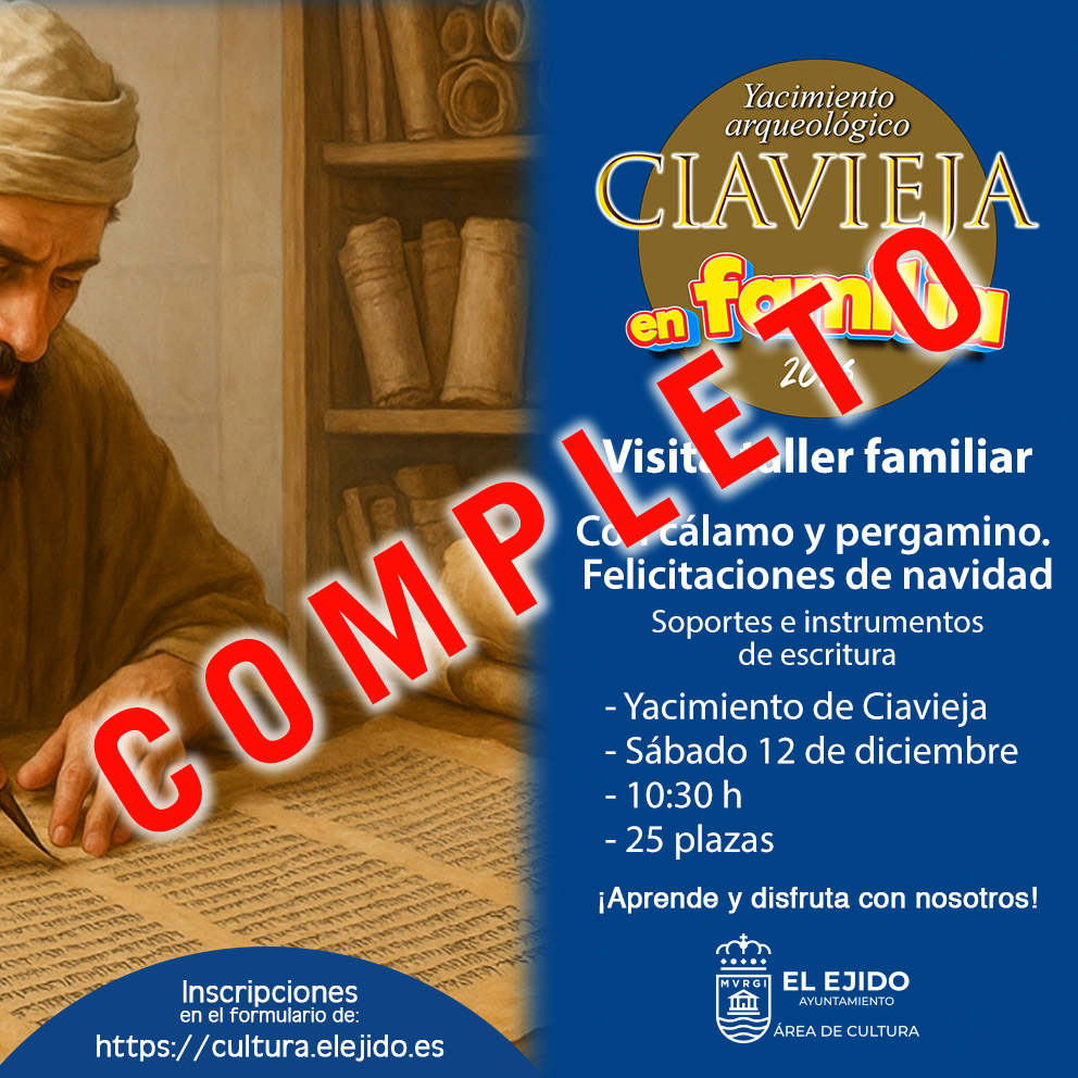 COMPLETO Ciavieja en familia 2026 – Visita-taller familiar «Con cálamo y pergamino. Felicitaciones de Navidad»- sábado, 12 de diciembre