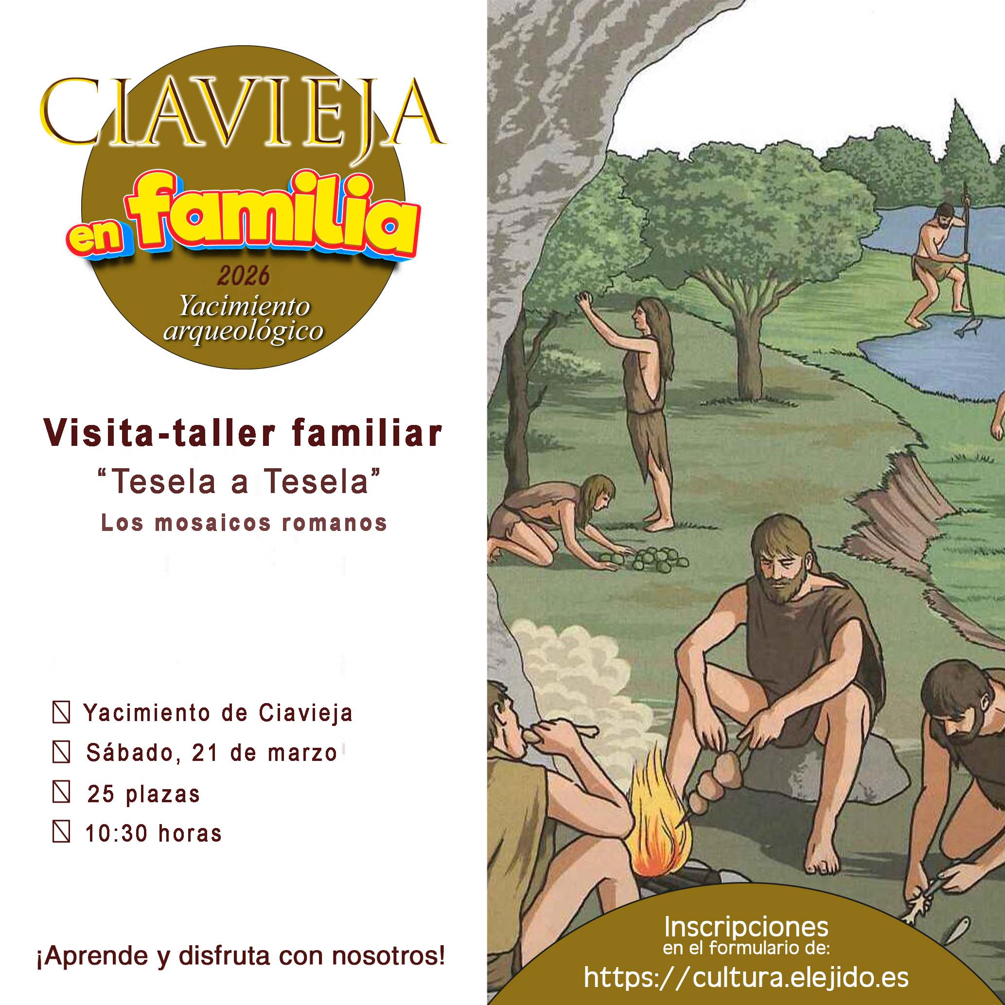 Ciavieja en familia 2026 – Visita-taller familiar «Tesela a Tesela»- sábado, 21 de marzo