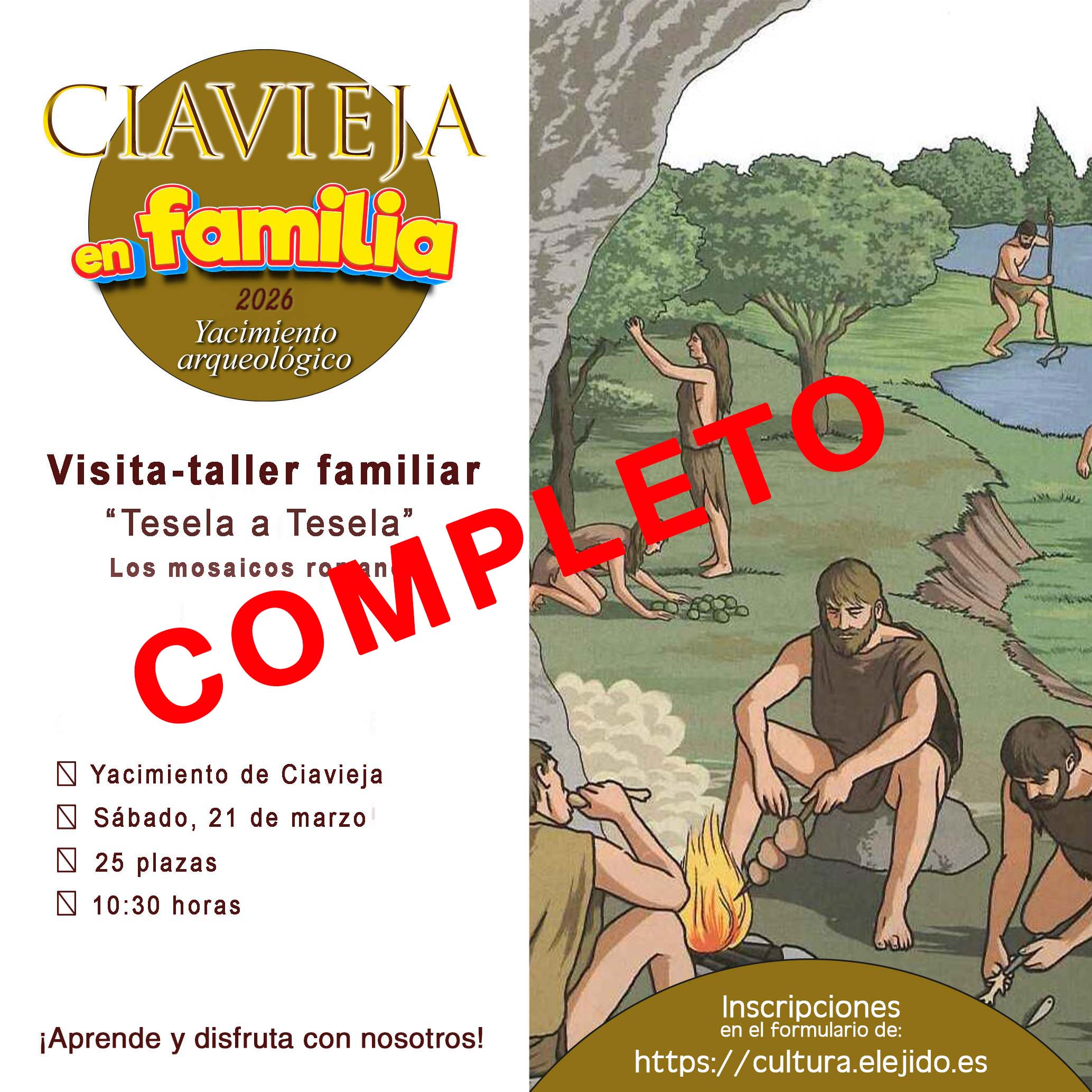 COMPLETO Ciavieja en familia 2026 – Visita-taller familiar «Tesela a Tesela»- sábado, 21 de marzo