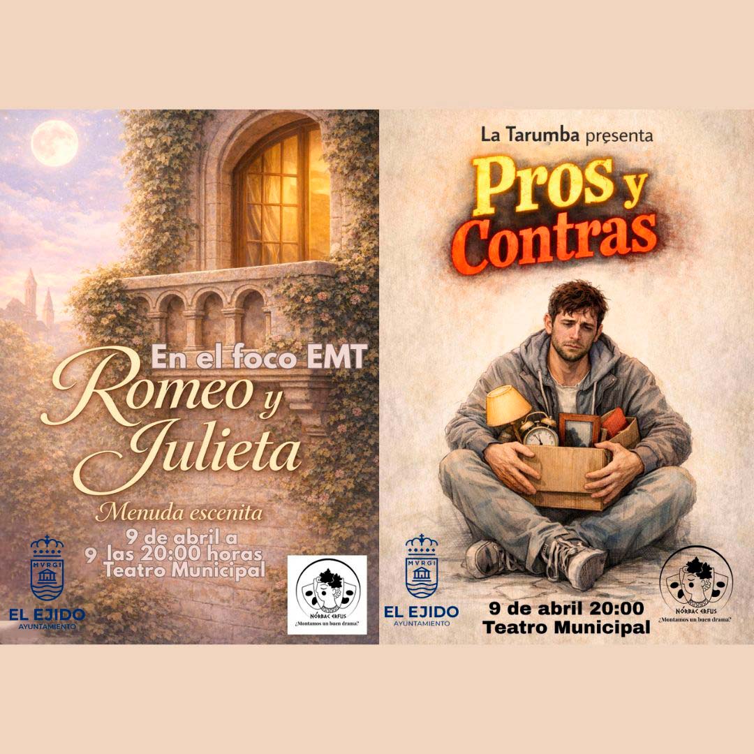 MTA 2026 -EMT En en foco «Romeo y Julieta, menuda escenita» y  EMT La Tarumba «Pros y contras»- Jueves, 9 de abril – 20:00 h – Teatro Municipal