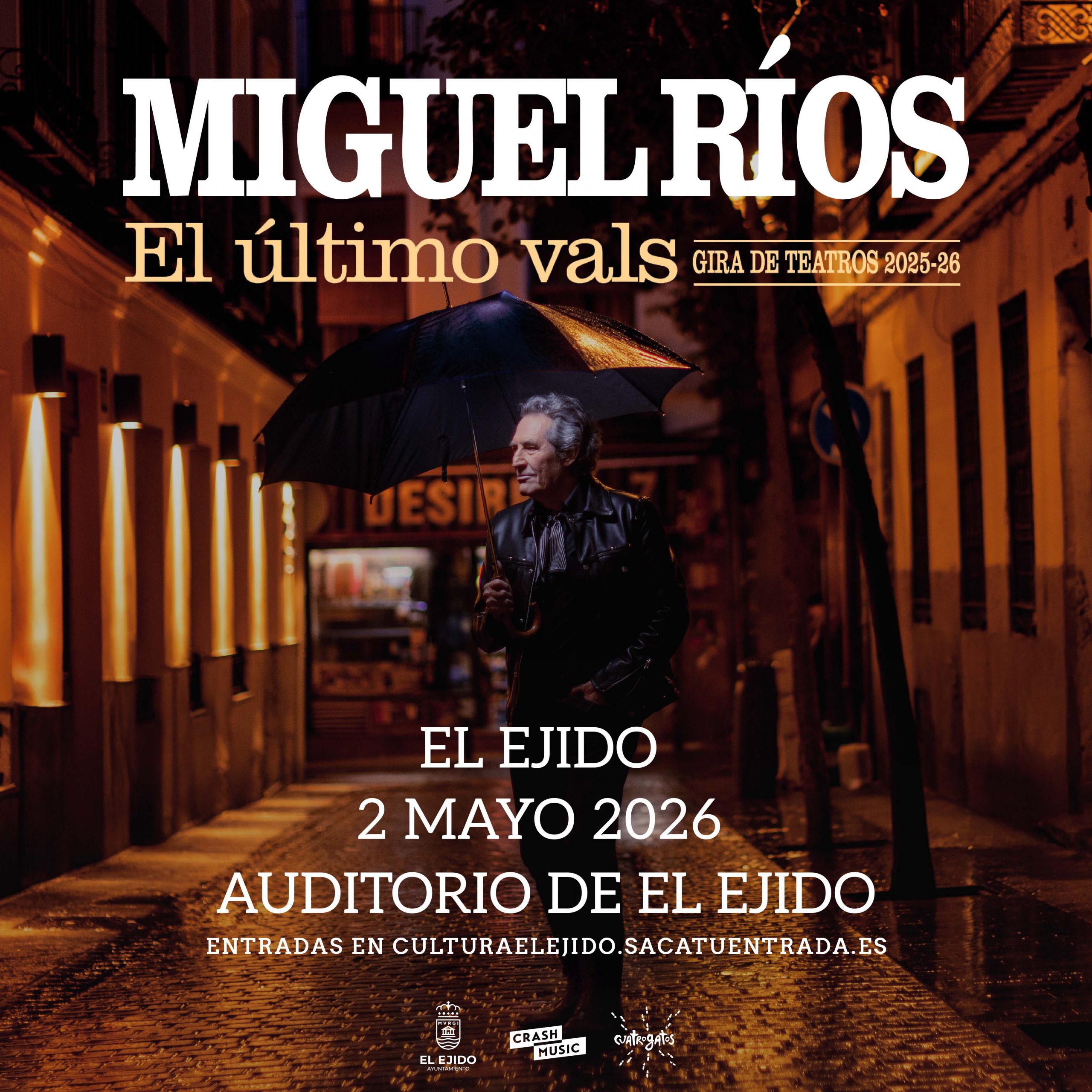 Miguel Ríos  «El último vals» – Auditorio – Sábado, 2 de mayo – 21: 00 H