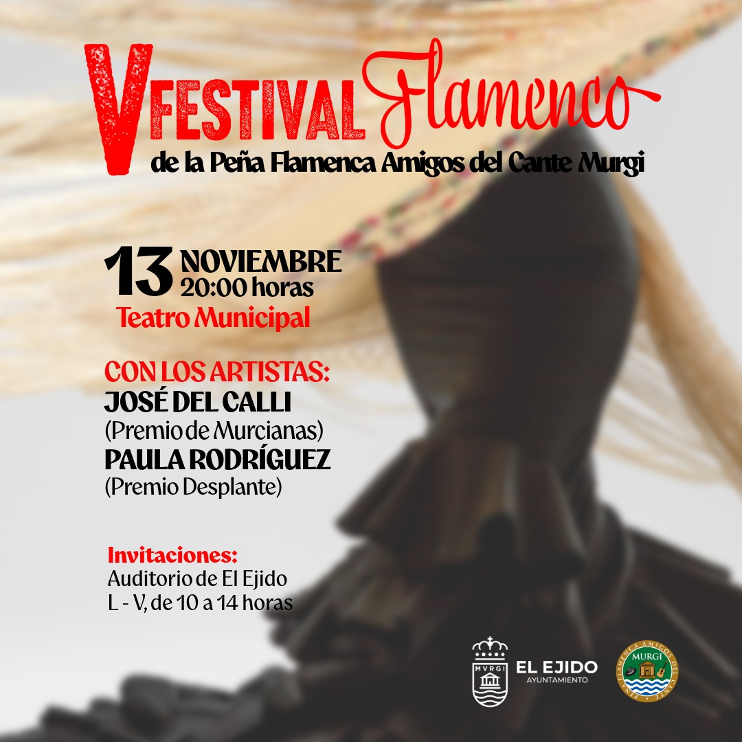 «V Festival Flamenco» de la Peña Flamenca Amigos del Cante Murgi- Teatro Municipal – Jueves, 13 de noviembre – 20:00 horas