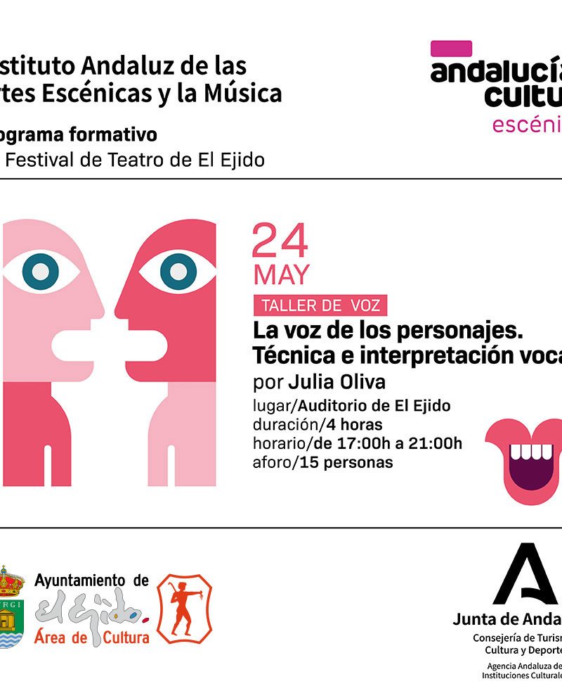 FTE 2024 – Programa Formativo del Festival de Teatro – «La voz de los personajes. Técnica e interpretación vocal» Viernes 24 de mayo